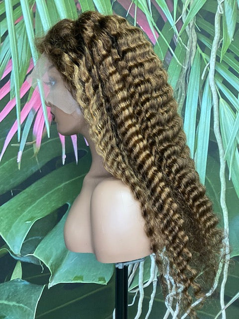 HIGHLIGHT DEEP WAVE FRONTAL LACE WIG