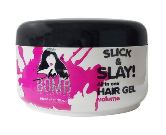 SHE IS BOMB COLLECTION SLICK & SLAY ALL-IN-ONE HAIR GEL 16.9oz
